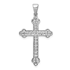 14k White Gold 1/10 ct tw Diamond Budded Cross Pendant
