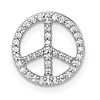 14k White Gold 0.15 ct tw Diamond Peace Sign Slide