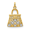 14k Yellow Gold .03 ct Diamond Purse Charm