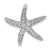 14k White Gold 1/4 ct tw Lab Grown Diamond Starfish Slide Pendant