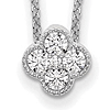 14k White Gold 1/4 ct tw True Origin Lab Grown Diamond Floral Bloom Necklace