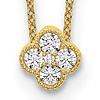 14k Yellow Gold 1/4 ct tw True Origin Lab Grown Diamond Floral Bloom Necklace
