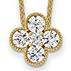 14k Yellow Gold 3/4 ct tw True Origin Lab Grown Diamond Floral Bloom Necklace