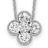 14k White Gold 1 ct tw True Origin Lab Grown Diamond Floral Bloom Necklace