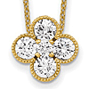 14k Yellow Gold 1 ct tw True Origin Lab Grown Diamond Floral Bloom Necklace