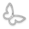 14k White Gold .22 ct tw Diamond Butterfly Chain Slide Pendant