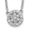 14k White Gold 1/5 ct tw Diamond Cluster Necklace