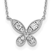 14k White Gold 0.25 ct tw Diamond Butterfly Necklace 18in
