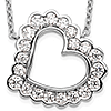 14k White Gold 3/4 ct tw Lab Grown Diamond Open Heart Necklace