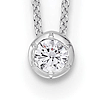 14k White Gold 1/4 ct Lab Grown Diamond Solitaire Bezel Necklace