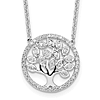 14K White Gold .29 ct tw Lab Grown Diamond Tree of Life Necklace