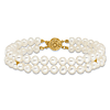 14k Yellow Gold 5mm Freshwater Cultured Pearl Two Strand Bracelet