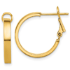 14k Yellow Gold 3/4in Round Hoop Omega Earrings with Flat Edges 3mm