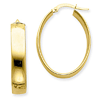 14k Yellow Gold Italian Oval Hoop Earrings 1in
