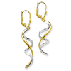 14kt Two-tone Gold Polished Spiral Leverback Earrings