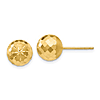 14k Yellow Gold Diamond-cut Mirror Ball Stud Earrings 9mm