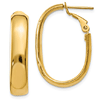14kt Yellow Gold Italian Oval Hoop Earrings with Omega Backs 1in