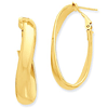 14kt Yellow Gold 1 3/8in Italian Oval Twist Hoop Earrings