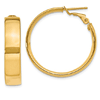 14kt Yellow Gold Italian Round Hoop Earrings with Omega Backs 1in