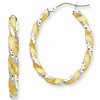 14kt Two-tone Gold 1 1/8in Twisted Hoop Earrings