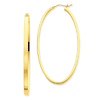 14kt Yellow Gold 2in Smooth Oval Hoop Earrings