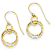 14kt Yellow Gold Italian Twisted Circle Dangle Earrings