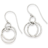 14k White Gold Italian Twisted Circle Dangle Earrings