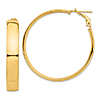 14k Yellow Gold 1.5in Round Hoop Earrings With Omega Backs 7mm