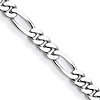 Herco Platinum 8in Figaro Link Bracelet 7.2mm