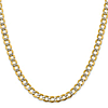 14k Yellow Gold with Rhodium Pave Curb Chain 6.75mm