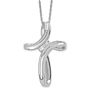 10k White Gold .06 ct Diamond Loop Cross Necklace
