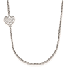 Sterling Silver 1/10 ct tw Diamond Heart Necklace