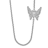 Sterling Silver .07 ct tw Diamond Butterfly Necklace