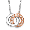 Rose Gold-plated Sterling Silver Diamond Interlocking Circles Necklace