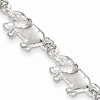 Sterling Silver 7in Elephant Bracelet with Lobster Clasp