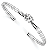 Sterling Silver Handmade Knot Cuff Bangle Bracelet