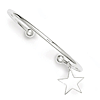 Sterling Silver Hollow Star Bangle Bracelet