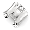 Sterling Silver 49.5mm Hammered Cuff Bangle Bracelet
