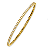 Gold Tone Sterling Silver CZ Slip On Bangle Bracelet