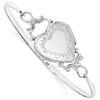 Sterling Silver 7 1/2in Heart Locket Bangle Bracelet