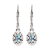 0.5 ct Sterling Silver Diamond and Aquamarine Earrings