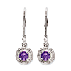 0.46 ct Sterling Silver Diamond and Amethyst Earrings