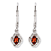 0.6 ct Sterling Silver Diamond and Garnet Earrings