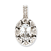 1 ct Sterling Silver Diamond and White Topaz Pendant