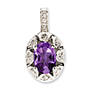 0.75 ct Sterling Silver Diamond and Amethyst Pendant