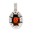 1 ct Sterling Silver Diamond and Garnet Pendant
