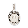 1.8 ct Sterling Silver Diamond and Pearl Pendant
