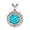 1 ct Sterling Silver Diamond and Blue Topaz Pendant