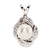 Sterling Silver 1.75 ct Pearl and Diamond Pendant