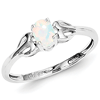 Sterling Silver Created Opal Ring with Hearts
